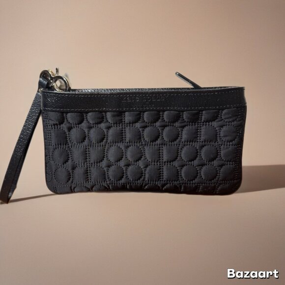 Vintage Kate Spade Quilted Nylon Pattern Wristlet, EUC - Picture 1 of 11